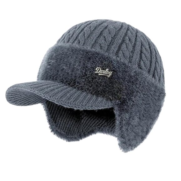 Trapper Hat Winter Soft Knit Beanie Ear Flaps Wool Lined Cozy Classic Cold Trapper Hat Ear Protection Knitted Hat Men main image 3